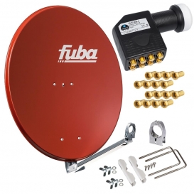 More about SET Fuba Sat Satelliten Anlage Spiegel Antenne Schüssel ALU DAL800 + LNB 1 - 8 Teilnehmer Rot 8 Teilnehmer