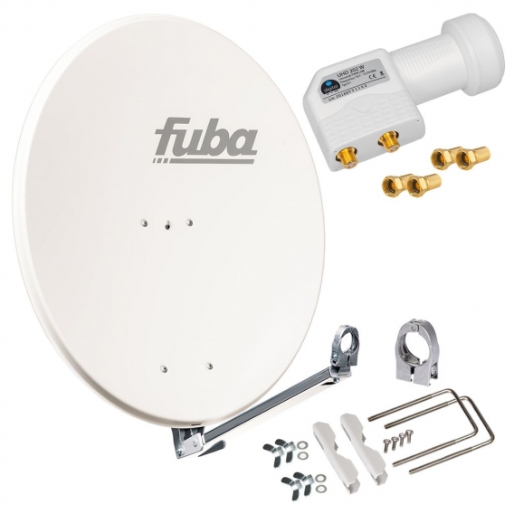 SET Fuba Sat Satelliten Anlage Spiegel Antenne Schüssel ALU DAL800 + LNB 1 - 8 Teilnehmer Weiss 2 Teilnehmer