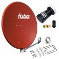 SET Fuba Sat Satelliten Anlage Spiegel Antenne Schüssel ALU DAL800 + LNB 1 - 8 Teilnehmer Rot 1 Teilnehmer