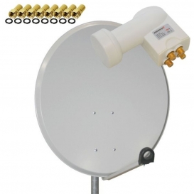 More about PremiumX SAT Anlage 80cm Antenne Aluminium Quad LNB weiß 8x F-Stecker