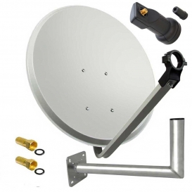 More about PremiumX SAT Anlage 60cm Hellgrau Satellitenantenne Single LNB Wandhalter 45cm