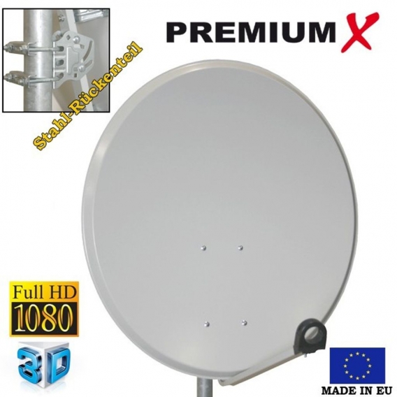 PremiumX Camping Sat Anlage 45cm Antenne Single LNB 10m Kabel 2x F-Stecker