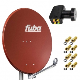 More about Fuba DAL 800 R Satellitenantenne Alu Rot LNB Quad 8x F-Stecker