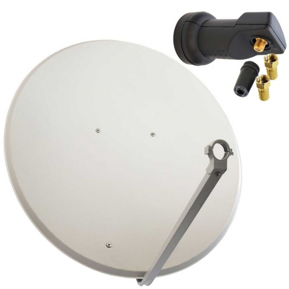 PremiumX SAT Anlage 100cm Antenne Aluminium Single LNB 2x F-Stecker