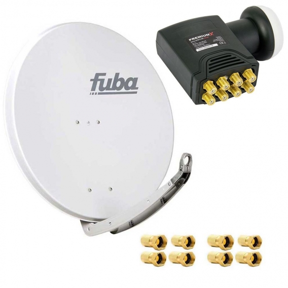 Fuba DAA 850 G Satellitenantenne Aluminium in Grau HDTV 4K DELUXE Octo LNB Sat