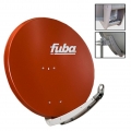 Fuba DAA 850 R Satellitenantenne Aluminium in Rot PremiumX DELUXE Twin LNB Sat