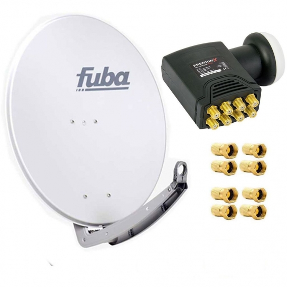 Fuba DAA 780 G Satellitenantenne Aluminium in Grau HDTV 4K DELUXE Octo LNB Sat