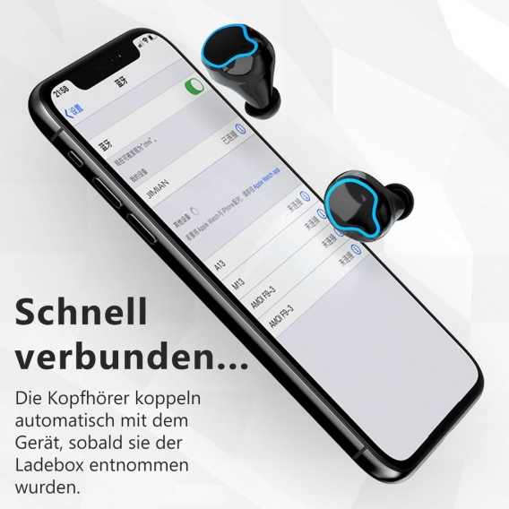 Kopfhörer Ohrhörer Samsung Galaxy A12 LED Bluetooth 5.1 In-Ear Headset Wireless