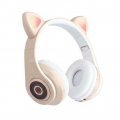 AcserGery B39 Cute Cat Ear Headset Wireless BT5.0 Faltbarer Gaming-Kopfhörer mit Flash-RGB-Leuchten Kopfhörer TF-Karte Play/Wire