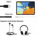 AcserGery Nylon-USB-C-zu-3,5-mm-Kopfhöreradapter, USB-Typ-C-Buchse, Audio-DAC-Hi-Res-Chipsatz-Adapter, kompatibel mit P40/P30/P2