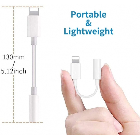 Pyzl (2 Stück) Kopfhörer-Adapter für iPhone [Apple MFi-] Lightning auf 3,5 mm Kopfhörerkabel Aux-Klinken-Konverter Audio-Dongle-