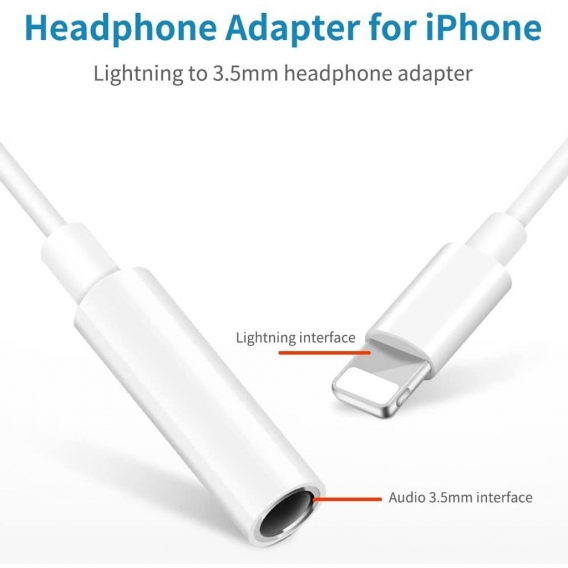 Pyzl (2 Stück) Kopfhörer-Adapter für iPhone [Apple MFi-] Lightning auf 3,5 mm Kopfhörerkabel Aux-Klinken-Konverter Audio-Dongle-