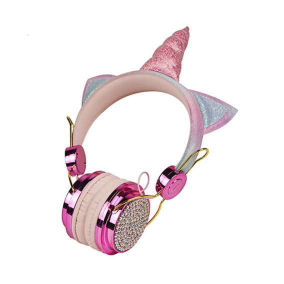 Pyzl Computer Mobile Game Headset Kinder Geschenk Mädchen Headset Nettes Einhorn Kabelgebundenes Headset und Mikrofon Mädchen To