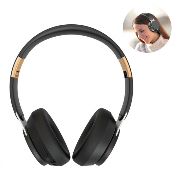 Bluetooth Over Ear Kopfhörer, Wireless Faltbares Stereo Headset, Kabelloser Schalldämmung Kopfhörer mit Eingebautem Mikrofon, On