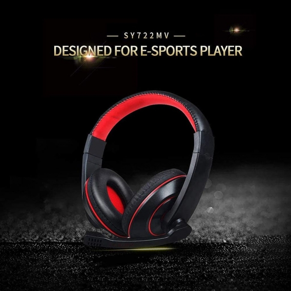 Gaming Headset mit einstellbarem Headbeam Lightweight Headphone Rot