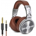 DJ Kopfhörer Over Ear mit Kabel Geschlossener Studio Kopfhörer mit Mic, Adapter-Frei Studiokopfhörer mit Share Port Stereo Headp