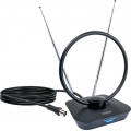 SCHWAIGER -ZA8960 013- DVB-T2(T) Zimmerantenne (aktiv) für den Empfang von UKW, VHF, UHF, Schwarz