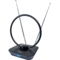 SCHWAIGER -ZA8960 013- DVB-T2(T) Zimmerantenne (aktiv) für den Empfang von UKW, VHF, UHF, Schwarz