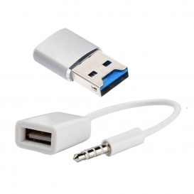 More about 1xUSB 3.0 Anschluss Kartenleser silber mit 1x 3,5 mm Stecker auf USB 2.0 Buchse Kabel weiß