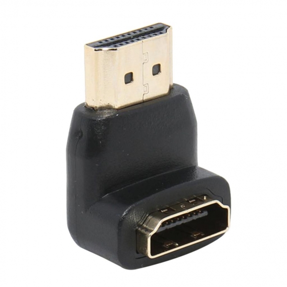 HDMI Adapter HDMI-Stecker 90 ° rechtwinkliger auf HDMI-Buchse Adapter Video-Anschluss 4K mit vergoldete Kontakte (Schwarz)