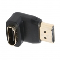 HDMI Adapter HDMI-Stecker 90 ° rechtwinkliger auf HDMI-Buchse Adapter Video-Anschluss 4K mit vergoldete Kontakte (Schwarz)