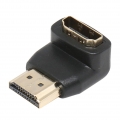 HDMI Adapter HDMI-Stecker 90 ° rechtwinkliger auf HDMI-Buchse Adapter Video-Anschluss 4K mit vergoldete Kontakte (Schwarz)