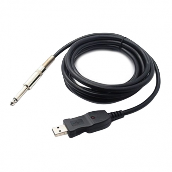 USB zu 6,35mm Gitarren Instrumentenkabel Audio Klinke Kabel Monostecker mit Audio-Signalverstärkung für die E-Gitarre