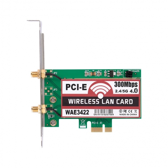 Wireless LAN-Karte BT Dual Band WiFi-Netzwerkkarte mit High-Gain-Antennen 300M PCI-E-Adapterkarte