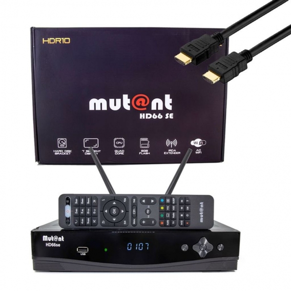 Mutant HD66 SE UHD 2160p E2 Linux Receiver mit 1x DVB-S2 & 1x DVB-C/T2 Tuner, PVR, WIFI