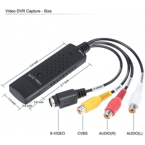 USB 2.0 Audio/Video Konverter - Digitalisieren und bearbeiten Sie Videos von jeder analogen Quelle einschließlich VCR VHS DVD