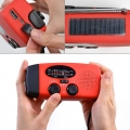 Solar Radio, Multifunktion Tragbares Outdoor Radio Kurbelradio mit AM/FM Wetter Radio, Notfall SOS Alarm (Rot)