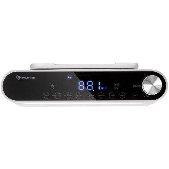 auna KR-130 - Küchenradio , Bluetooth Unterbau-Radio , UKW-Tuner , LED-Leuchte , wasserabweisendes Touch-Display , Eieruhr und D