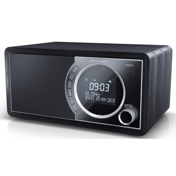 Sharp DR-450 Digital Radio, DAB / DAB+ / FM Radio / Bluetooth, 6 W in schwarz