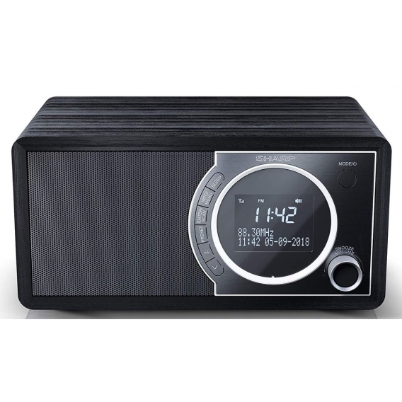 Sharp DR-450 Digital Radio, DAB / DAB+ / FM Radio / Bluetooth, 6 W in schwarz