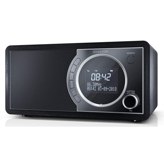 Sharp DR-450 Digital Radio, DAB / DAB+ / FM Radio / Bluetooth, 6 W in schwarz