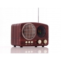 FM Retro Radio AUX-IN Bluetooth USB/SD/TF MP3 mit Akku Holz Gehäuse