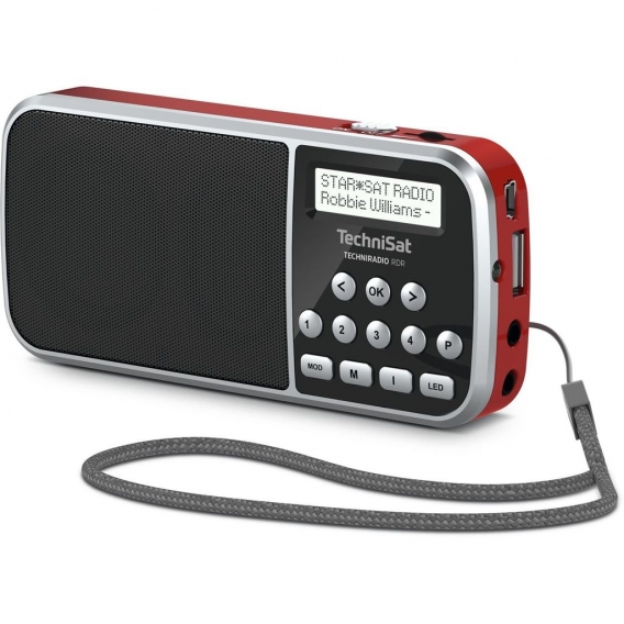 TechniSat TECHNIRADIO RDR DAB+ Mono Radio mit Taschenlampenfunktion Rot