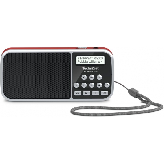 TechniSat TECHNIRADIO RDR DAB+ Mono Radio mit Taschenlampenfunktion Rot