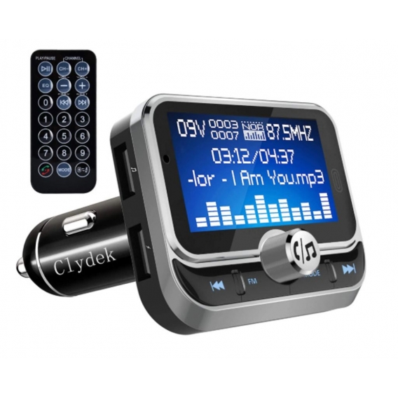 Bluetooth FM Transmitter,Bc32 Auto MP3-Karte Großbildschirm 7 Sprachen Unterstützungsordner Mit Fernbedienung Auto Bluetooth Pla