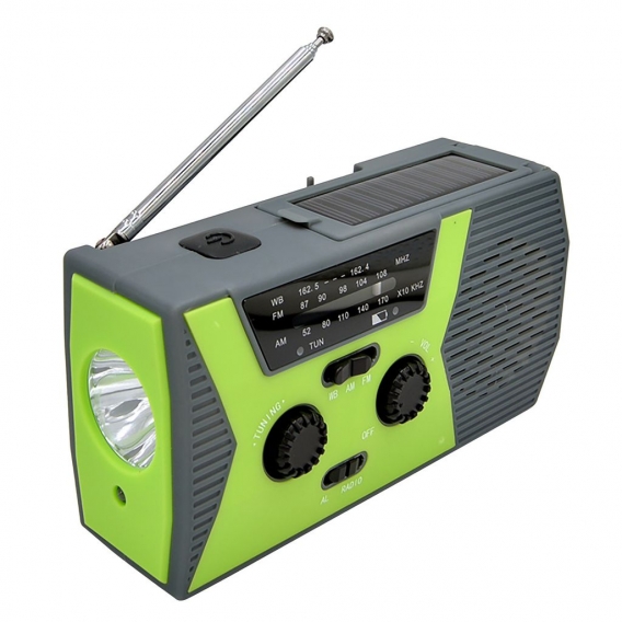 AM/FM & NOAA Notrufradio Handkurbelradio mit Taschenlampe für SOS Notruf Tragbare Solarradios Selbstbetriebenes AM/FM Radio mit 