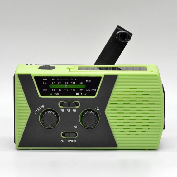 AM/FM & NOAA Notrufradio Handkurbelradio mit Taschenlampe für SOS Notruf Tragbare Solarradios Selbstbetriebenes AM/FM Radio mit 