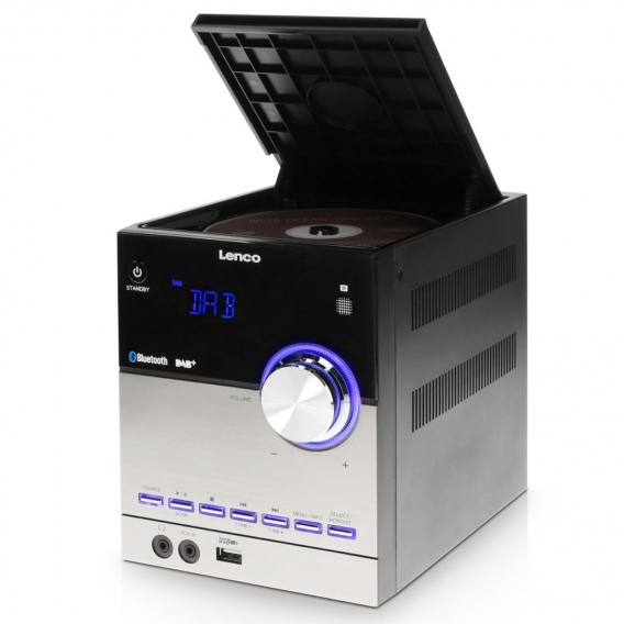 Lenco MC-150 - Stereoanlage mit DAB+/FM Empfang - CD/MP3-Spieler - Bluetooth - USB-Eingang - 2 x 10 Watt RMS - Schwarz