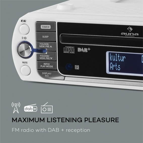 KR-400 CD Küchenradio, DAB+/PLL FM, CD/Mp3-Player weiss