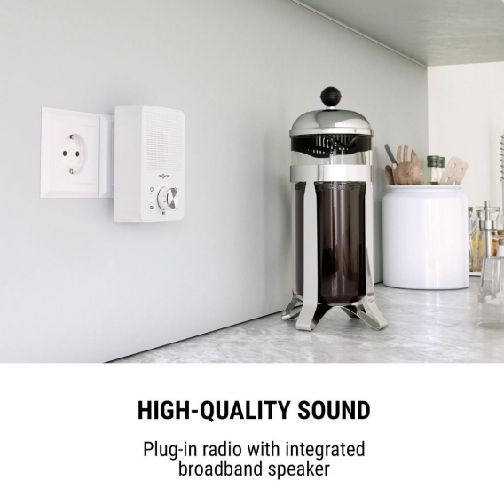 oneConcept Plug+Play FM - Steckdosen-Radio , Digitalradio , Plug-Radio , UKW-Tuner , USB-Port , Bluetooth-Funktion , automatisch