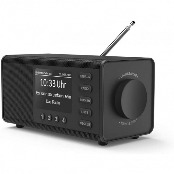 Hama DR1000DE Heimradio schwarz Digitalradio UKW/DAB/DAB+/4 Zoll-TFT-Display