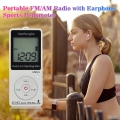 HRD-602 Tragbarer Radioempfänger FM / AM-Radio LCD-Display Sperrknopf Taschenradio mit Sport-Schrittzähler für Kopfhörer