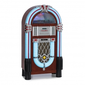 More about auna Graceland DAB Jukebox, Bluetooth-Funktion, CD-Player, Plattenspieler, DAB+/UKW-Radiotuner, SRC LED Lighting System, USB-Por