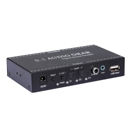 NK-A6L 5.1 Audio Gear Digital Sound Decoder Audio Converter 3,5-mm-Audioausgang Unterstuetzung fuer Dolby Digital AC-3 DTS EU-St