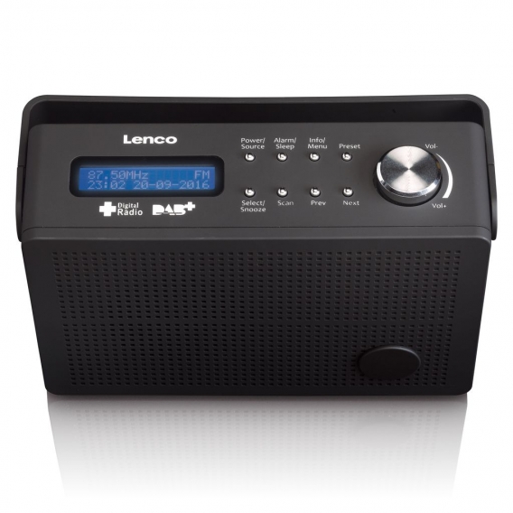 Lenco PDR-030BK - Tragbares DAB+/FM-Radio mit Weckerfunktion - Schwarz