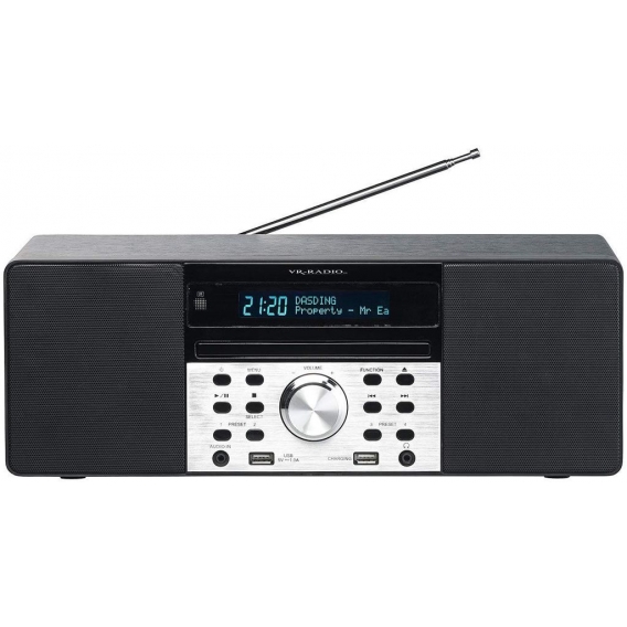 VR-Radio DOR-600 Digitalradio mit DAB+, FM, Bluetooth, CD, USB, 60 W, Lautsprecher, Musikbox, Mp3, CD-Player, Radio